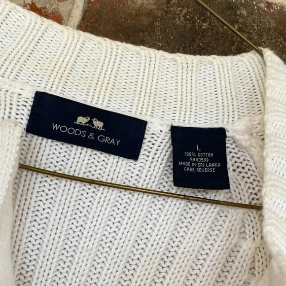 Woods & Gray Cream Cable Ribbed Raglan Zipper Sweater - Picture 4 of 8